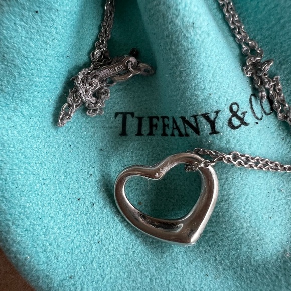 Tiffany & Co Open Heart Necklace Silver - Picture 1 of 5